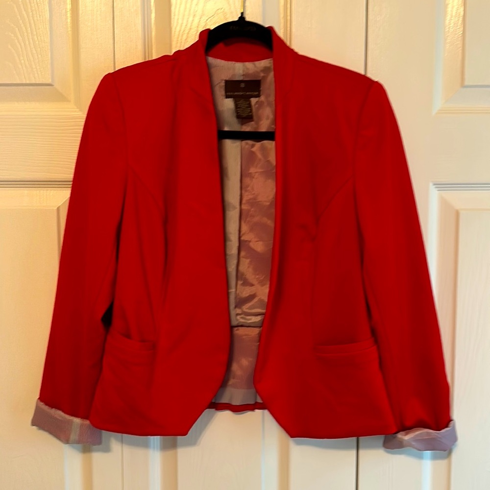 Red knit lined blazer